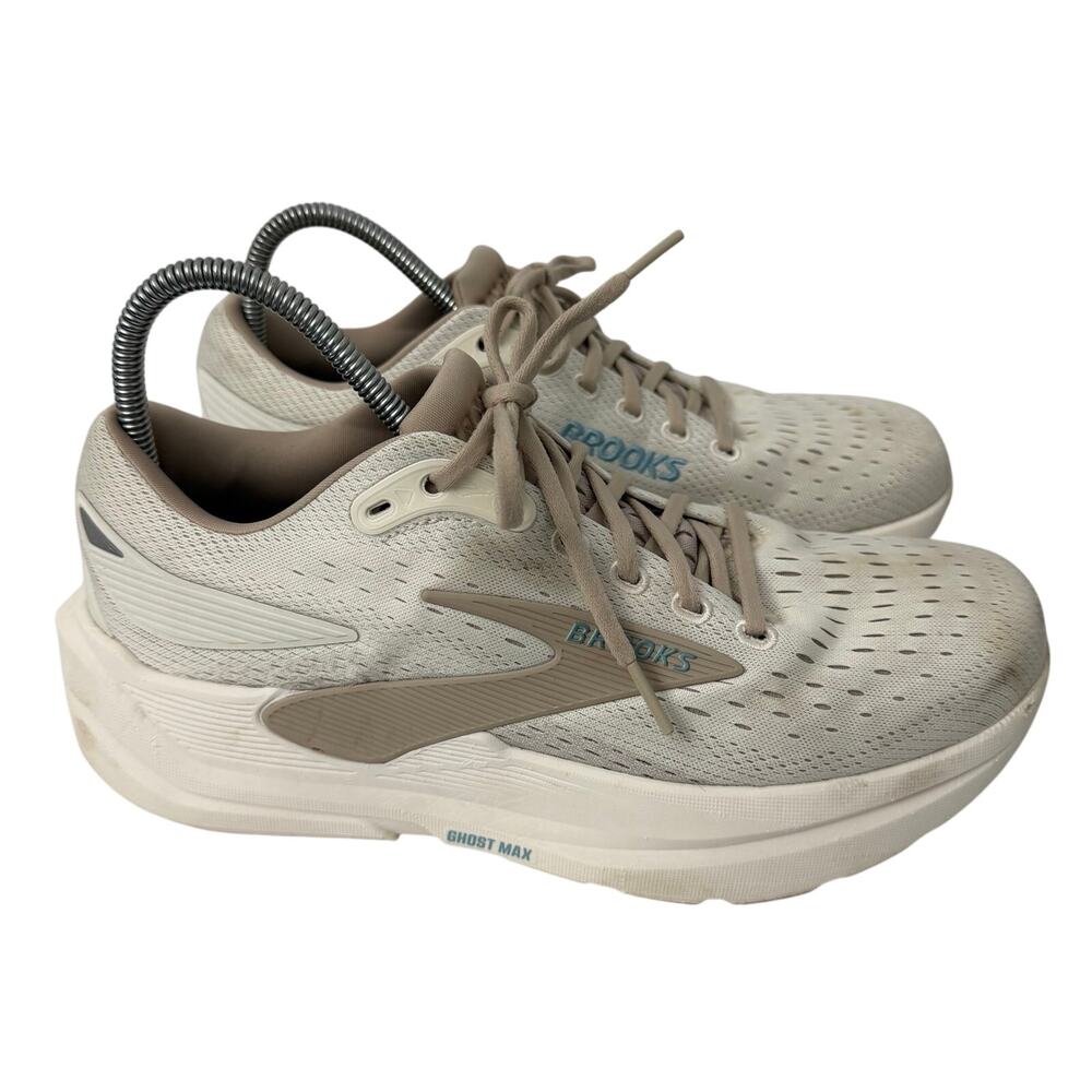 Brooks Ghost Max 3 Shoes Women’s Size 10 Coconut Chateau Grey Blue Running